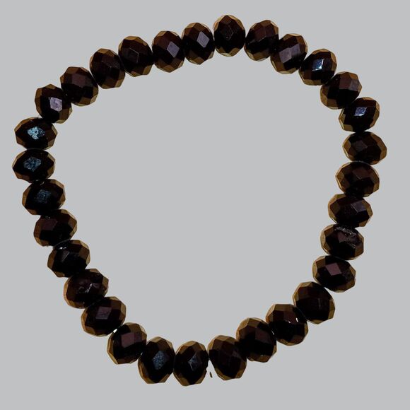 Black Crystal Faceted Beads Vintage Gothic Victorian Style Bracelet - Picture 1 of 5